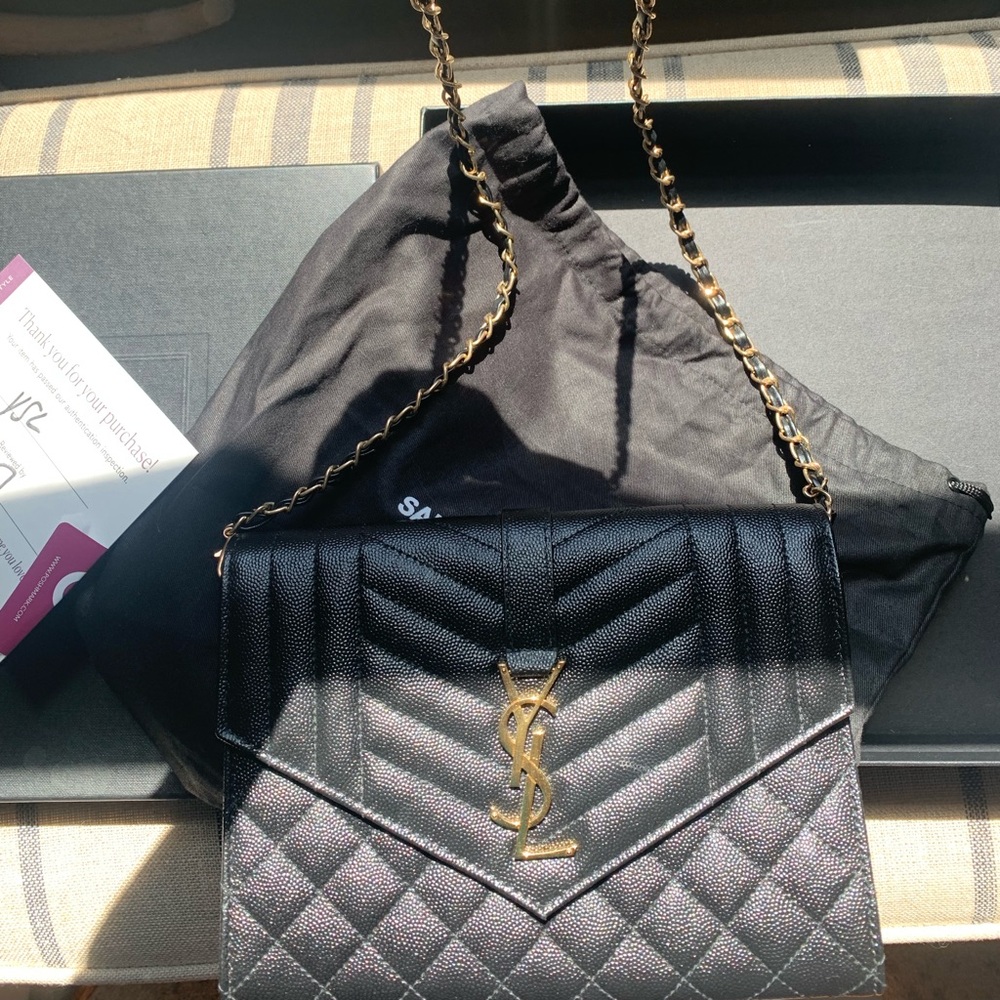 Yves Saint Laurent Black Quilted Leather Chain Bag